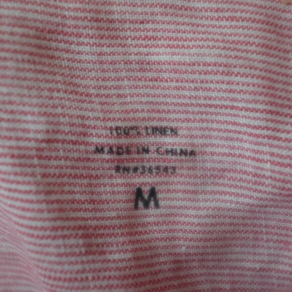 Calvin Klein Pink Striped 100% Linen Shirt size M - Picture 5 of 7